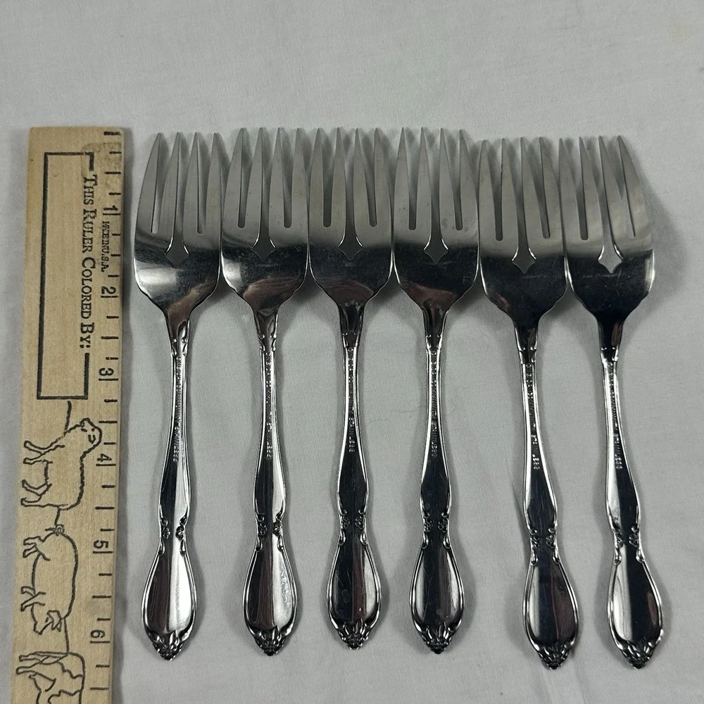 Oneida Community Stainless CHATELAINE Pattern Salad or Dessert Forks Set Of 6